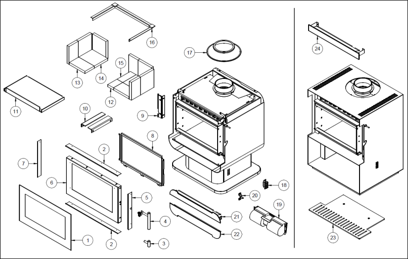 Austwood Lachlan Freestanding Wood Heater AWLA18MB (2018)